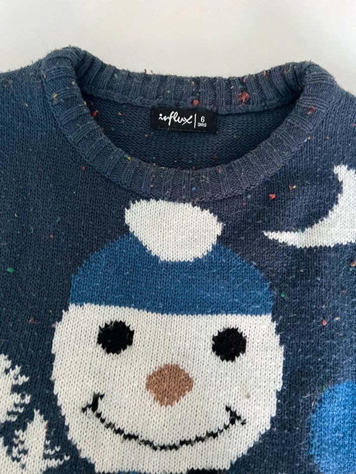 Pull hiver bonhomme de neige 6 ans - photo numéro 2