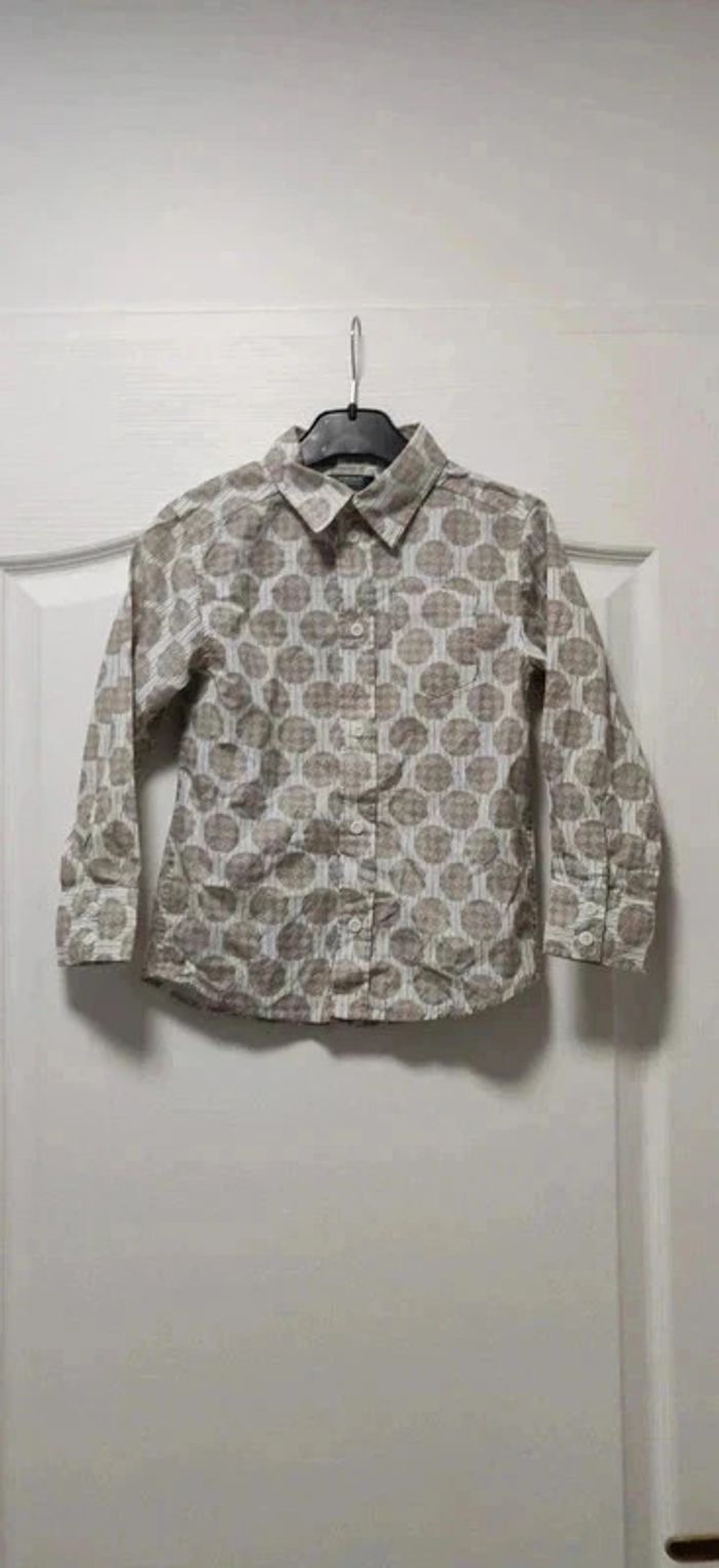 Neuve chemise La Redoute ml rayée motifs ronds 6 ans