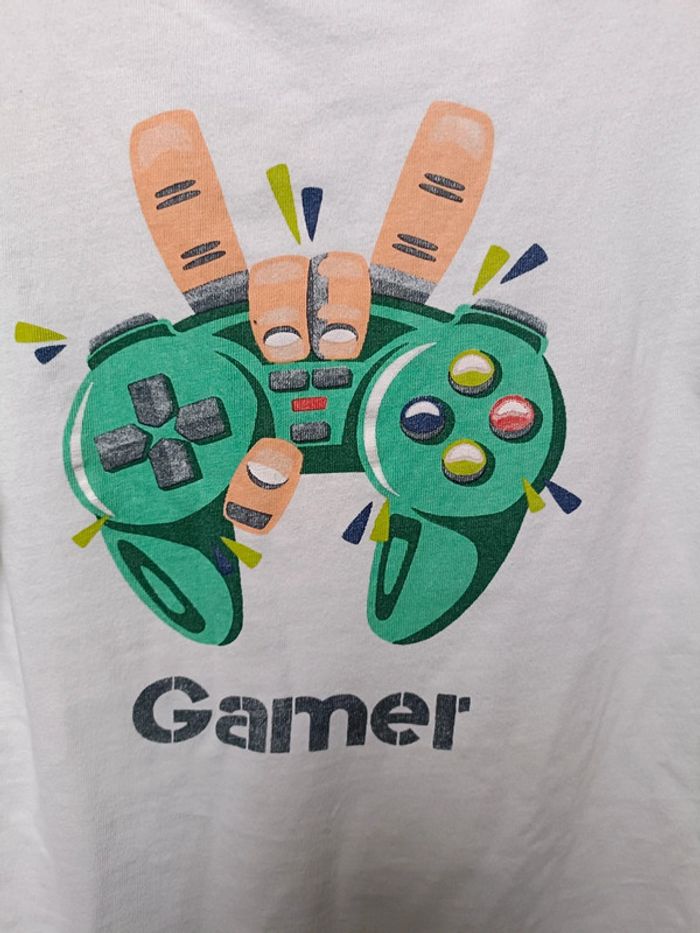 T-shirt blanc gamer - photo numéro 3
