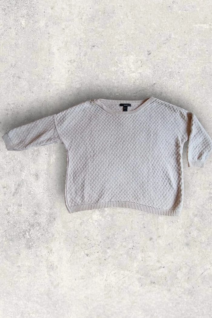 Pull en maille Mango beige manches 3/4 taille L ou 40 - photo numéro 2