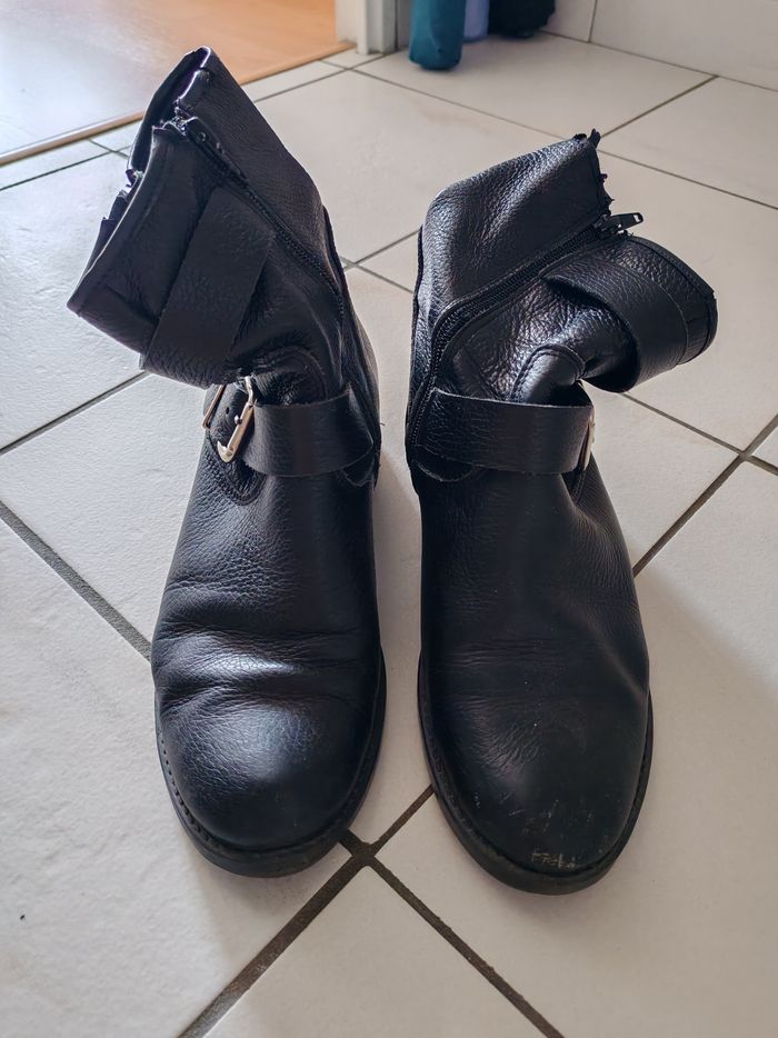 Boots cuir noir - photo numéro 2