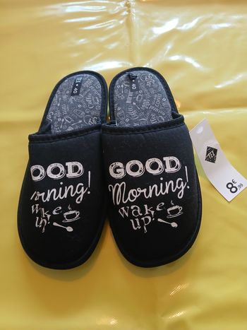 chaussons noir homme 40