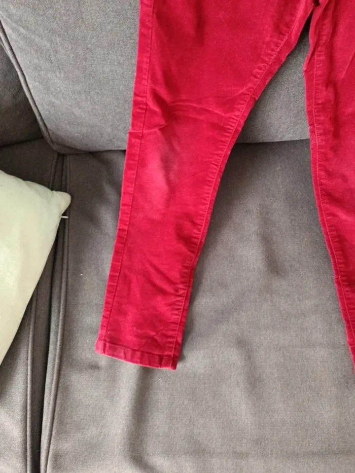 Pantalon garçon velours bordeaux 8 ans - photo numéro 3