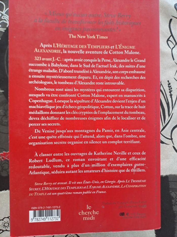 Livre La Conspiration du Temple, Steve Berry - photo numéro 2