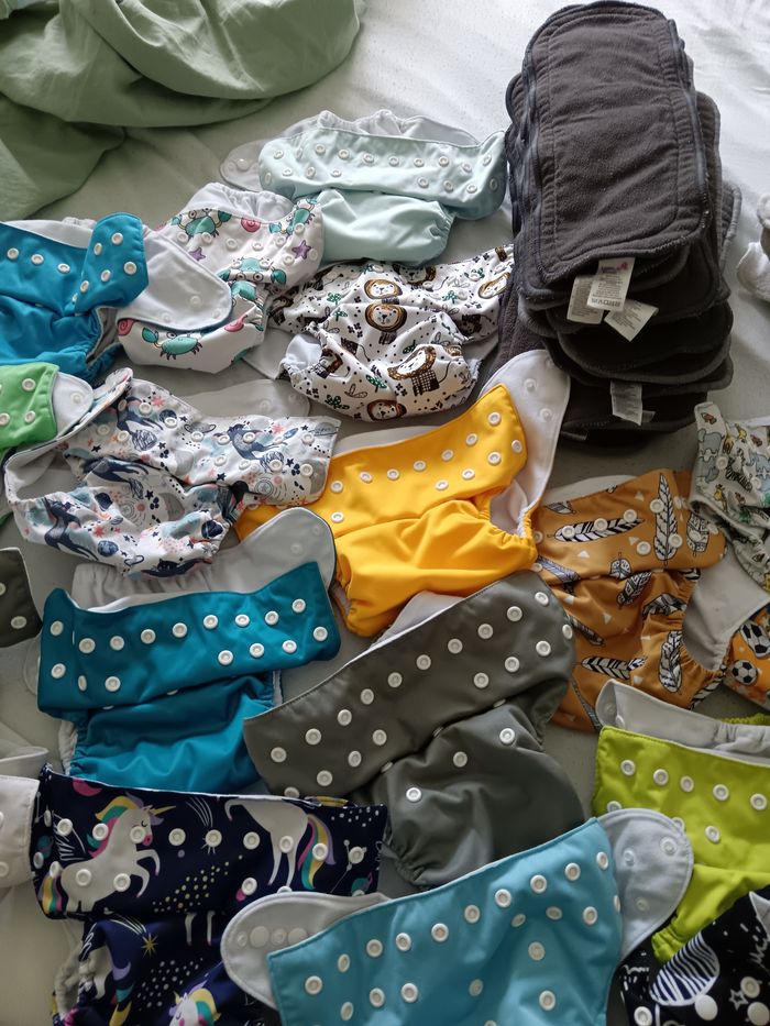 Lot 24 couches lavables TE2  et 38 insert - photo numéro 2