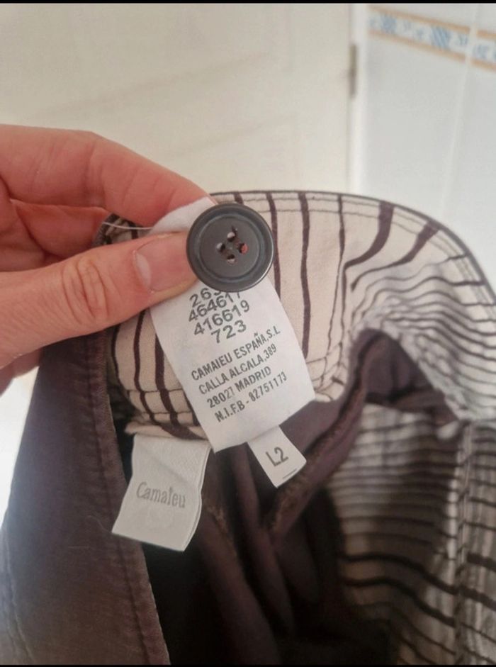 Pantacourt marron femme camaïeu taille L/40 - photo numéro 6