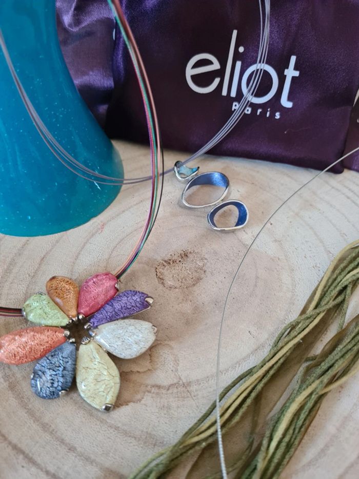 Collier en argent fleur coloré Eliot - photo numéro 4