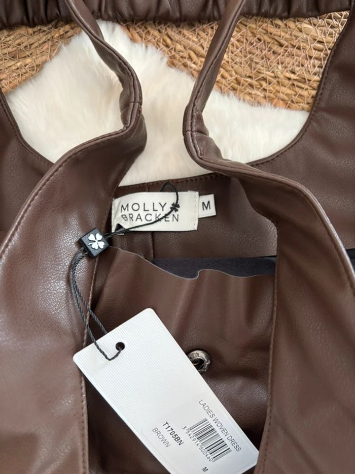 Robe marron en similicuir Molly Bracken taille M - photo numéro 3