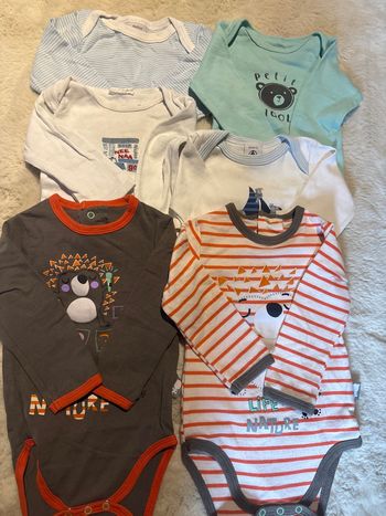 Lot de 6 bodys manches longues 