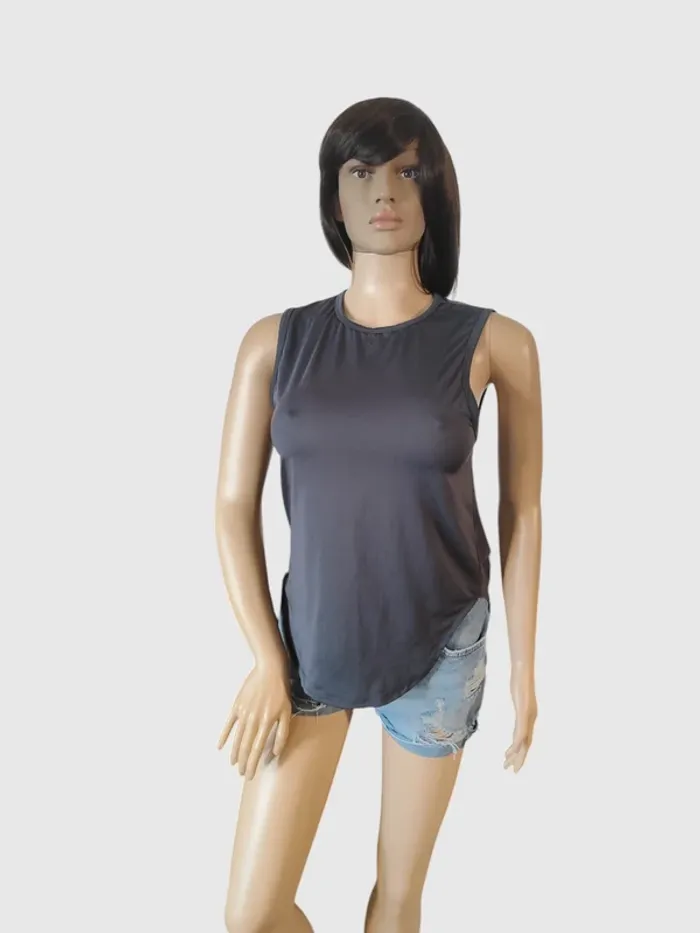 Débardeur gris T.S Femme - Polyester - Coupe ample - Très bon état - photo numéro 2