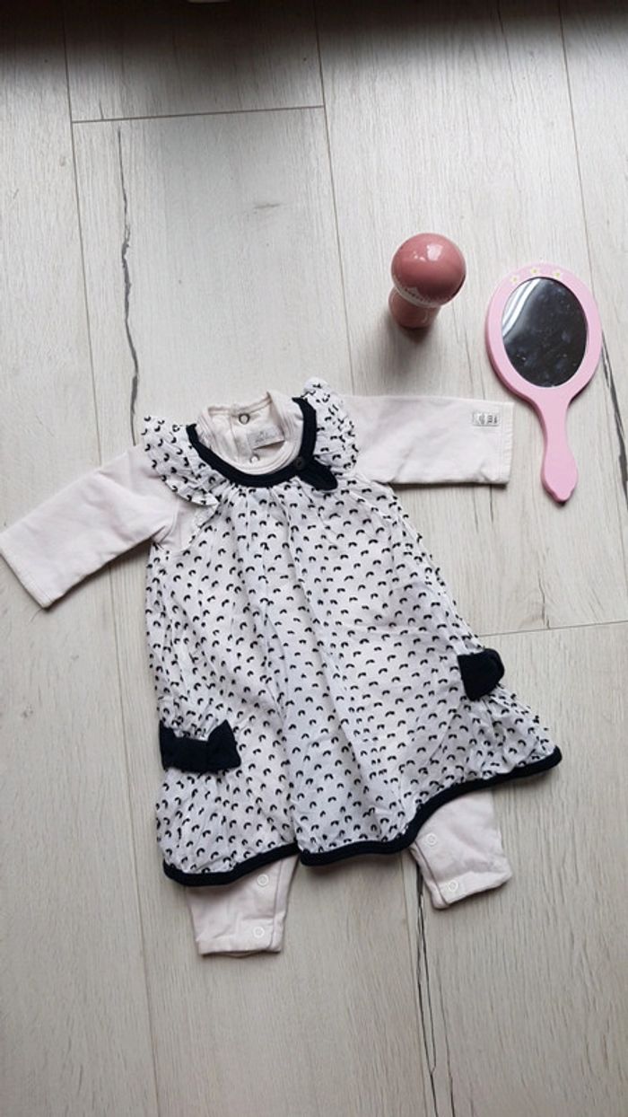 Ensemble combinaison fille 1mois jean Bourget