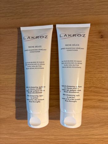 Lot de 2 après-shampoings LAKROZ 90 ml Neufs