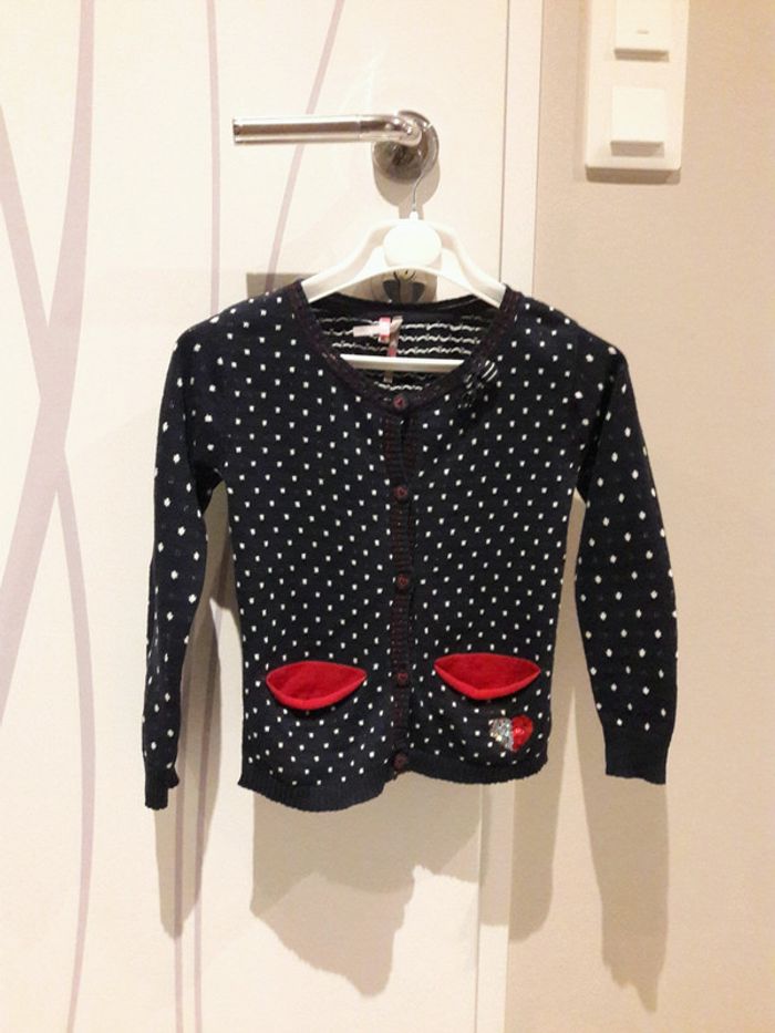 Gilet fille bleu marine 4 ans