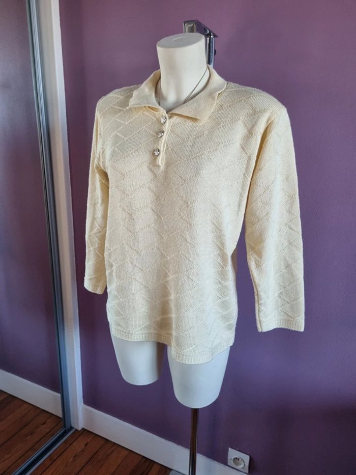 Pull jaune pâle vintage - photo numéro 14