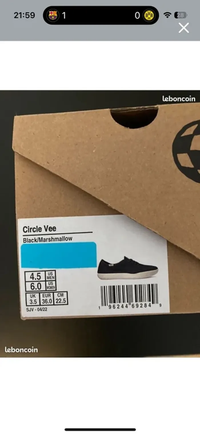Vans baskets circle vee noir confortable taille 36 neuves dans leur boite - photo numéro 5