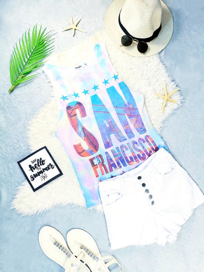 Débardeur effet tie & dye San Francisco - T.XS ou T.34 🖤