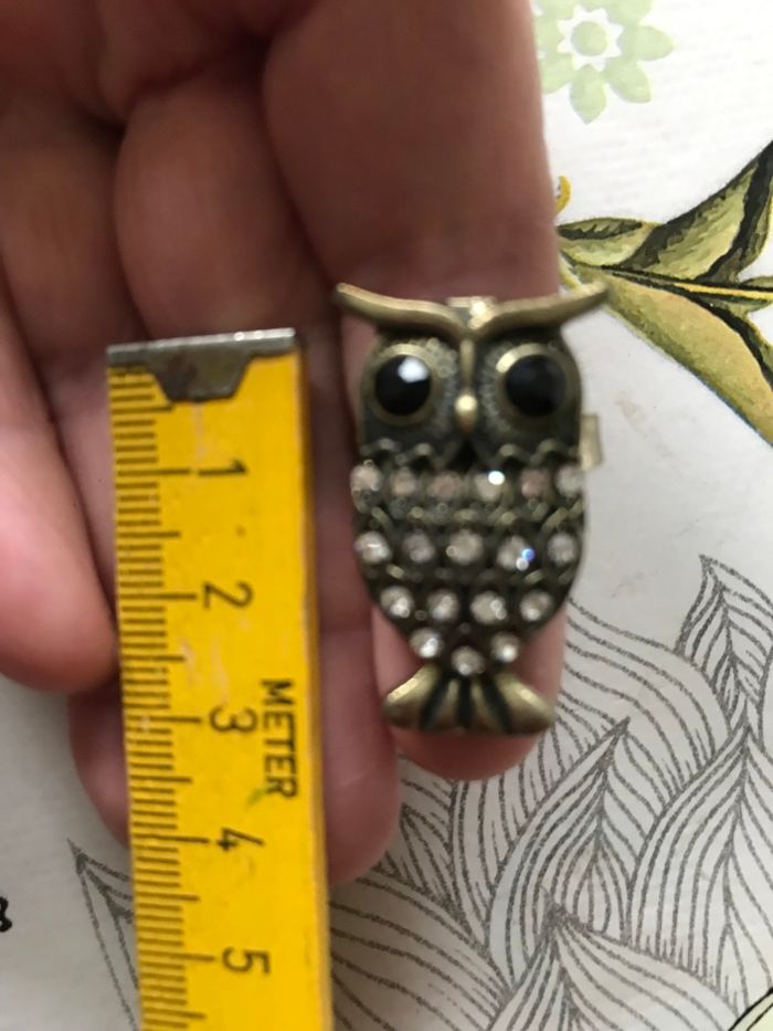 Bague chouette avec strass - photo numéro 3