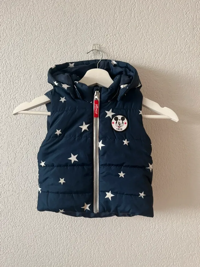 Manteau sans manches Disney Mickey H&M 12-18 mois – capuche amovible