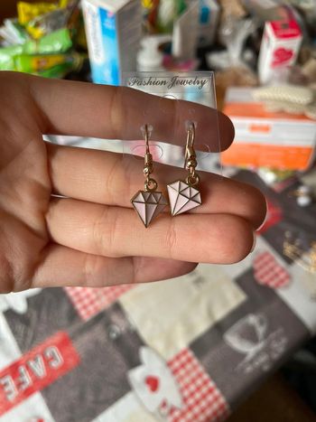 Boucles d’oreilles diamants roses