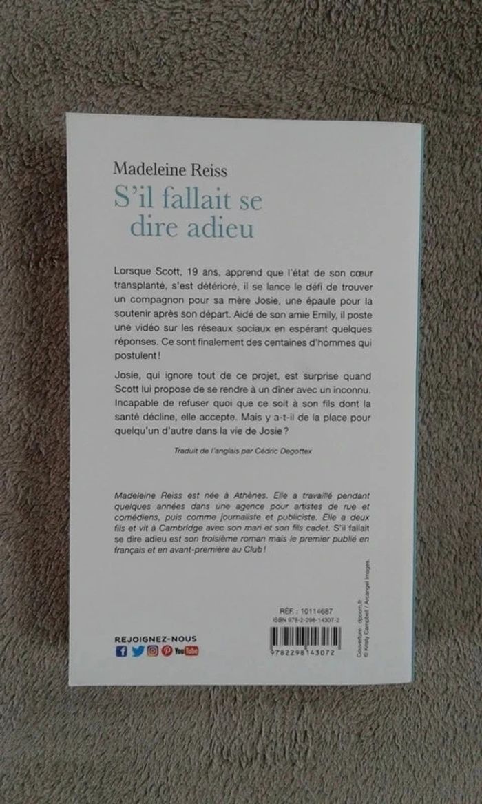 Livre "S'il fallait se dire adieu" Madeleine Reiss - photo numéro 2