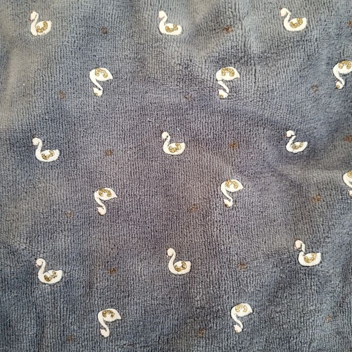 Tissaia- pyjama coton velours gris petits cygnes 3 mois - photo numéro 3