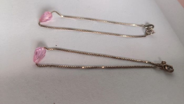 Bracelets en argent 925 avec perle rose - photo numéro 4
