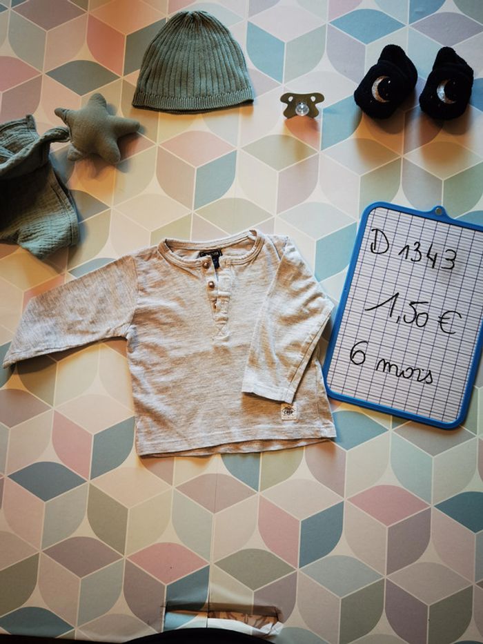 D1343 - tee-shirt garçon 6 mois