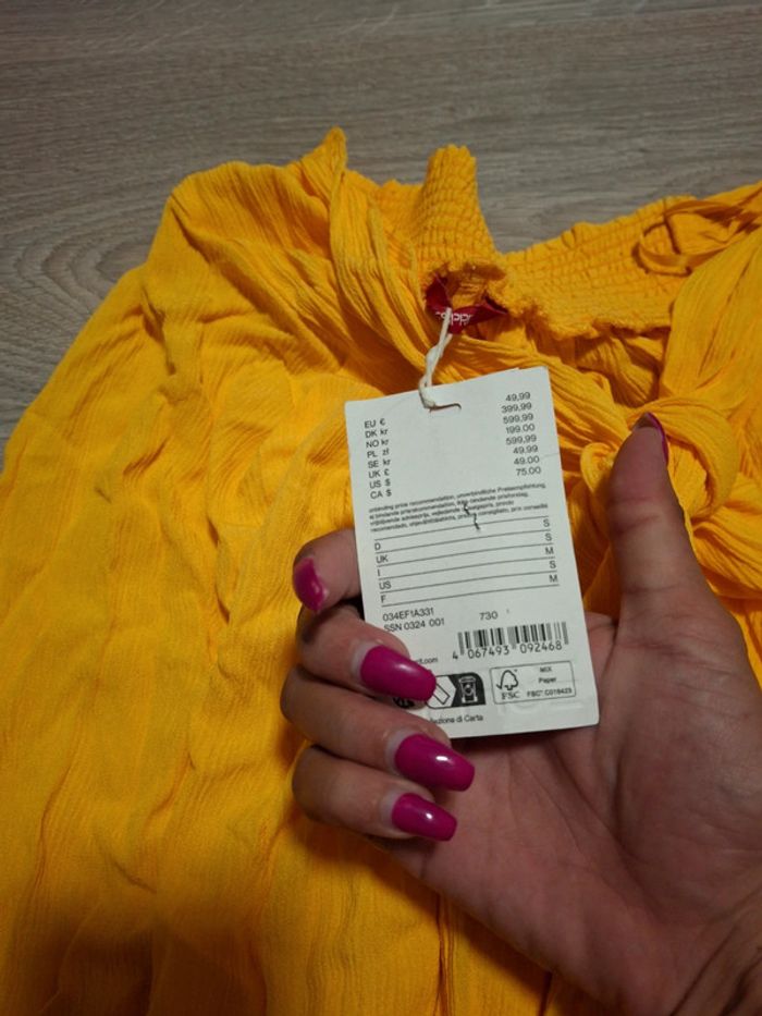 Magnifique jupe longue jaune moutarde avec nœud devant neuf taille m esprit - photo numéro 3