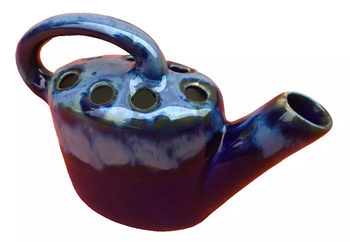 Années 1950 Bouquetière / Pique fleurs forme arrosoir Grès flammé " grand feu "