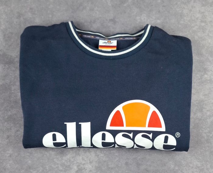 Sweat Ellesse Heritage Bleu Marine à Rayures - Taille M - Très bon état - photo numéro 10