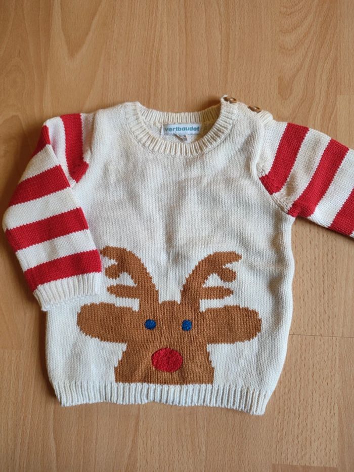 Pull de Noël chaud hiver Vertbaudet en 12M