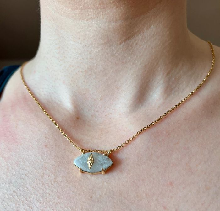 Collier amulette œil protecteur Pierre de Lune - photo numéro 8