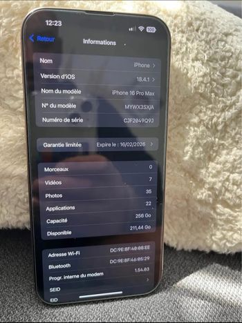 Iphone 16 Pro max 256GO