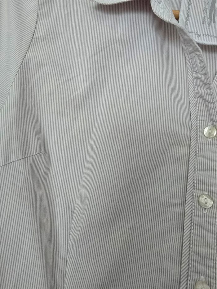 Chemise cintrée grise à rayures - photo numéro 3