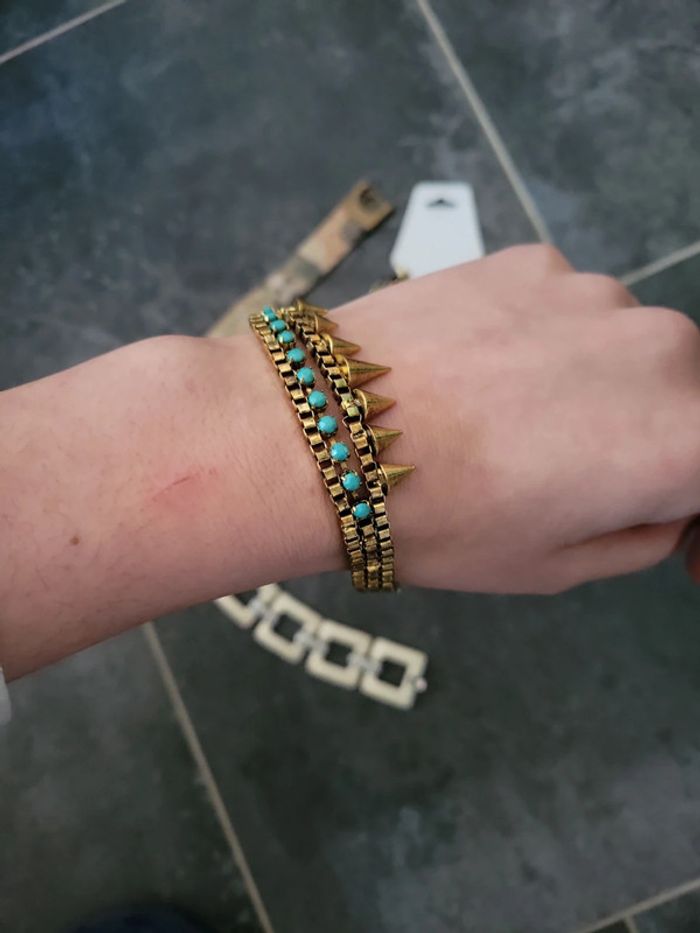 Lot de bracelets pour femme clou acier vintage - photo numéro 6