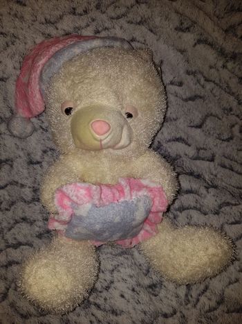 Peluche ours .blanc . 52 cm.