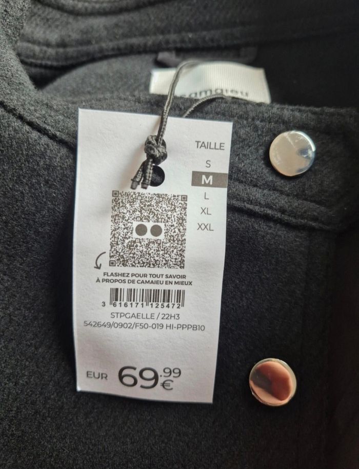 Manteau court Femme noir Taille M/38 - photo numéro 3