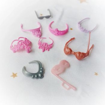 Couronne diadème collier jewel lunette masque rose pink cygne argenté silver violet purple barbie