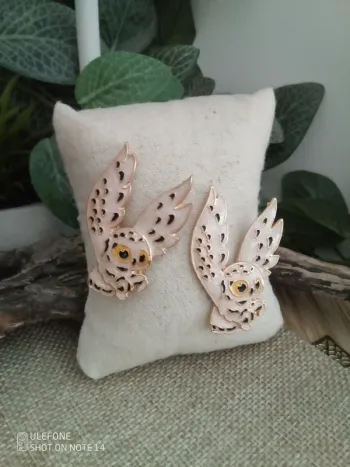 Boucles d'oreilles chouettes blanches