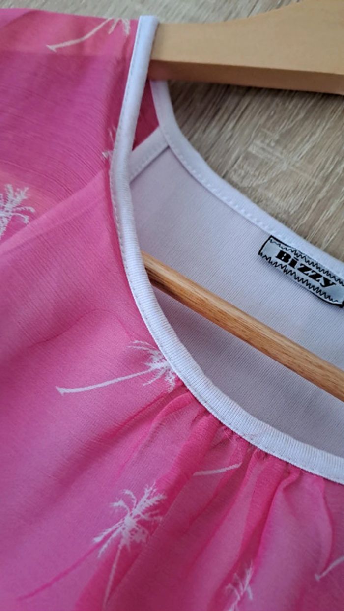 T shirt voile doublé rose - photo numéro 3