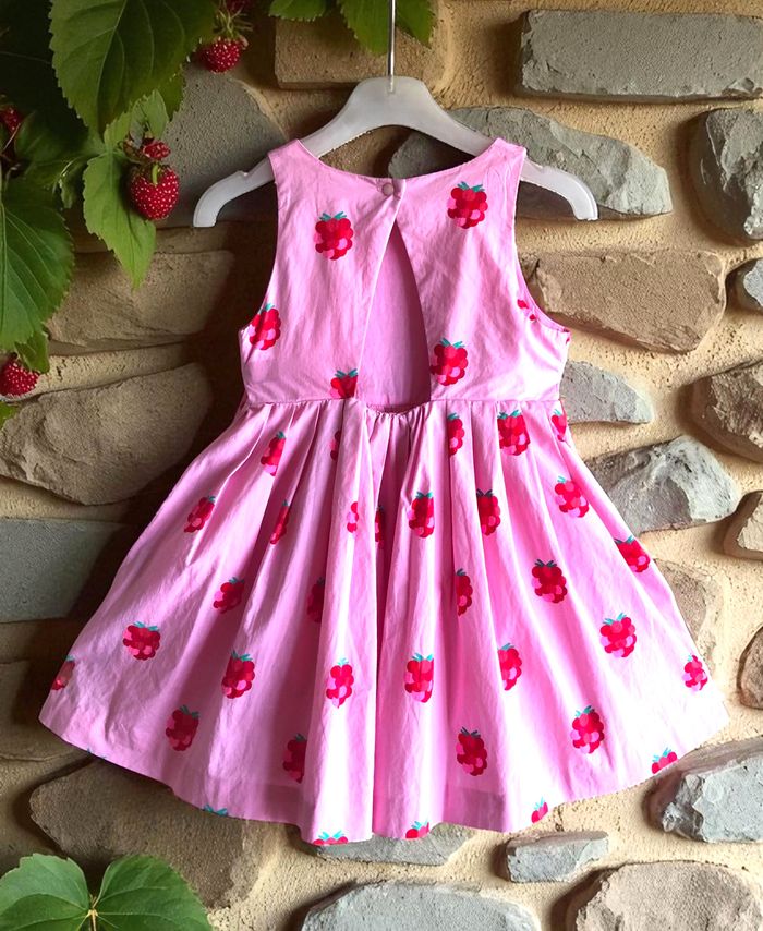JACADI - ROBE PATINEUSE FILLE MOTIF FRUITS, TOUCHES FLASHIES & DECOUPE DOS 4A - photo numéro 3