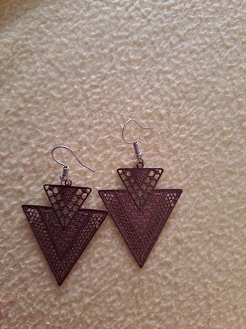 BOUCLES D OREILLES ESTAMPES MARRON