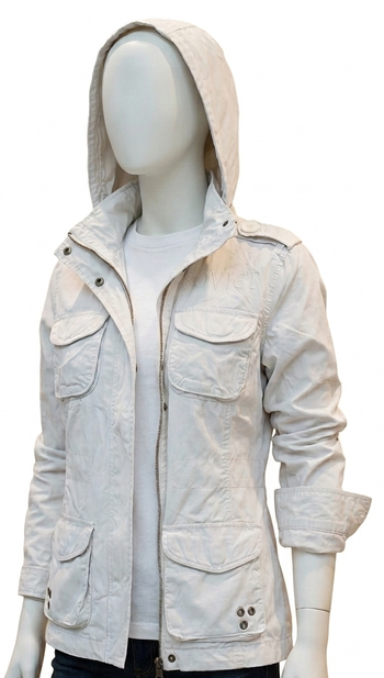 Veste mi-saison blanche style saharienne avec capuche Soviet - T12 / 40