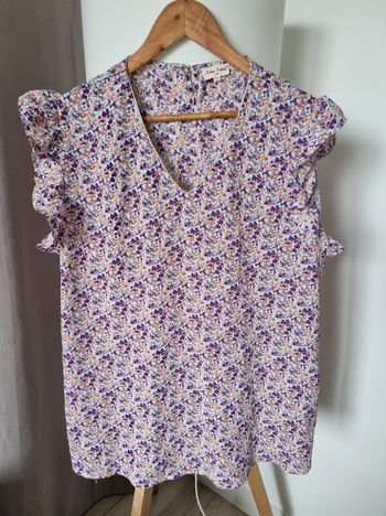 Magnifique blouse fleurie violette Melya Melody T.44