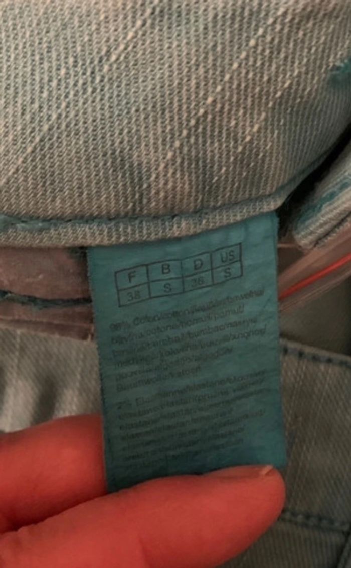 Short en jeans strech turquoise taille 38 - photo numéro 6