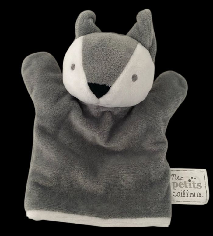❤️ B5186  Doudou MES PETITS CAILLOUX Renard Marionnette GRIS