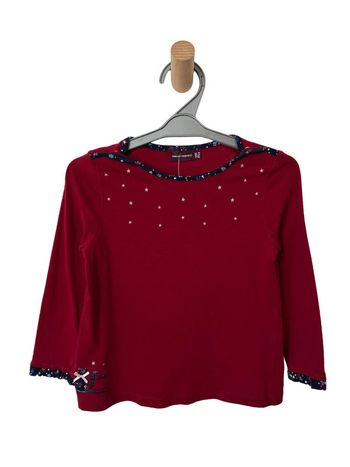 T-shirt manches longues rouge foncé - Sergent Major fille 4 ans