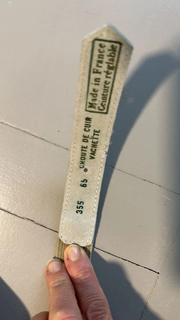 Ceinture réglable en croûte de cuir vachette - photo numéro 2