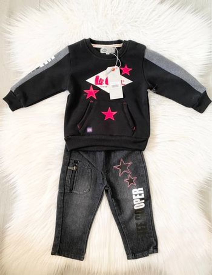 Ensemble Lee Cooper bébé – Taille 12 mois – noir/gris – Neuf avec étiquette