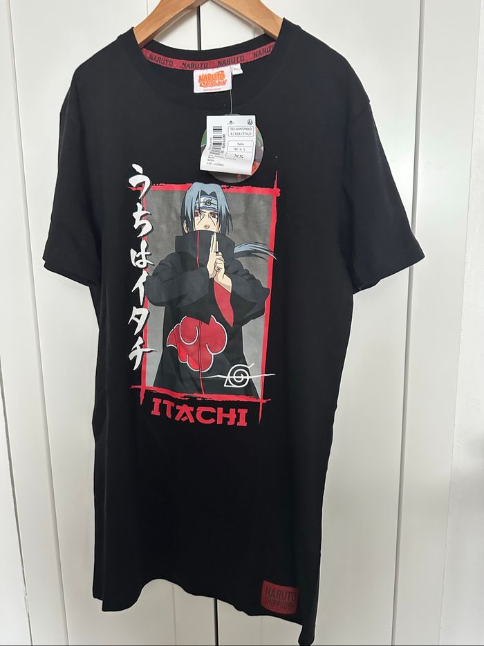 T-shirt manches courtes naruto shippuden itachi taille xs neuf avec étiquette noir